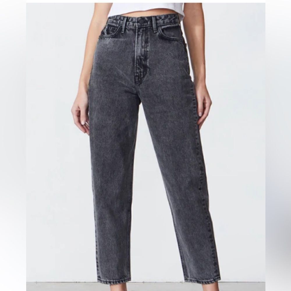 Grlfrnd Kinsey Jeans Black High Rise Women’s Straight Cropped Sz 27